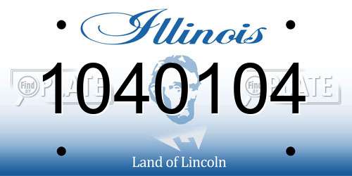 1040104 Illinois License Plate