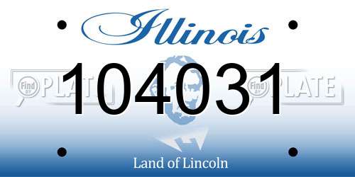104031 Illinois License Plate