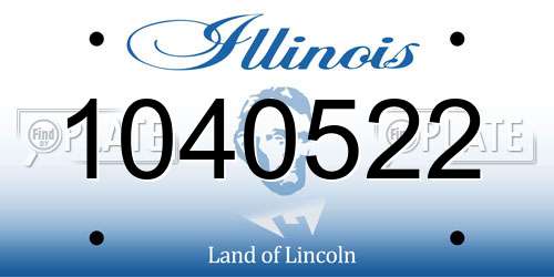 1040522 Illinois License Plate