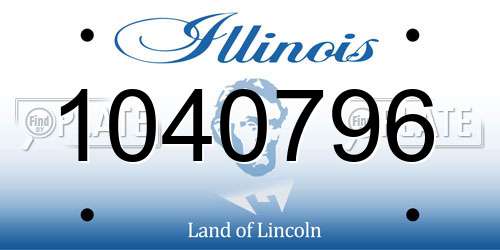 1040796 Illinois License Plate