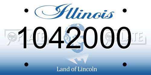 1042000 Illinois License Plate