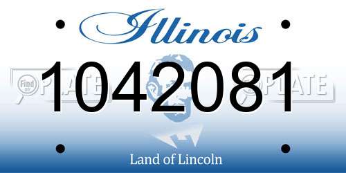 1042081 Illinois License Plate