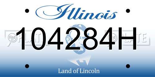 104284H Illinois License Plate