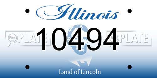 10494 Illinois License Plate