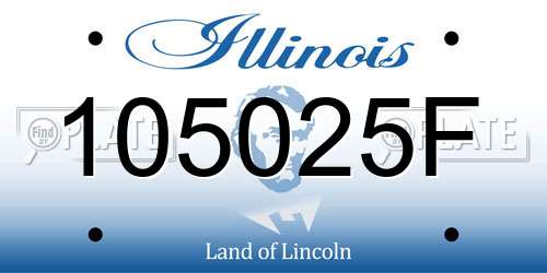 105025F Illinois License Plate