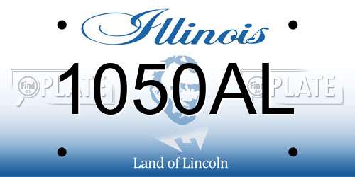 1050AL Illinois License Plate
