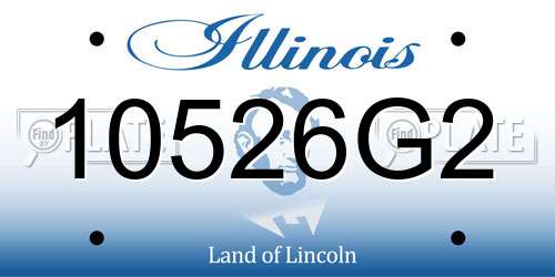 10526G2 Illinois License Plate