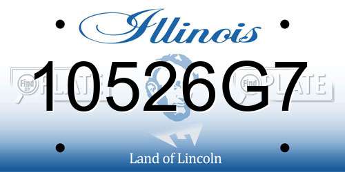 10526G7 Illinois License Plate
