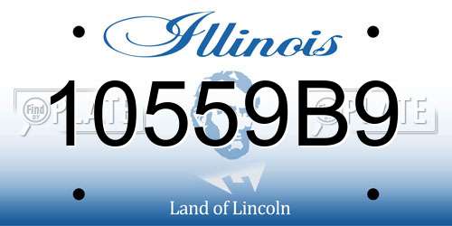 10559B9 Illinois License Plate