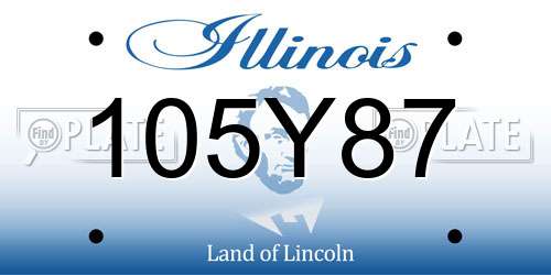 105Y87 Illinois License Plate