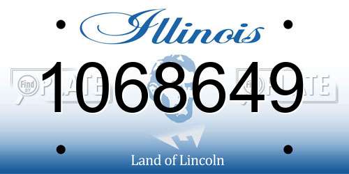 1068649 Illinois License Plate