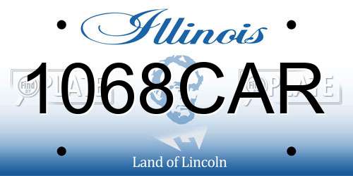 1068CAR Illinois License Plate
