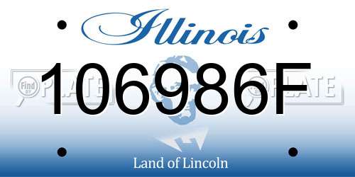 106986F Illinois License Plate