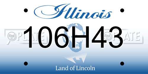 106H43 Illinois License Plate