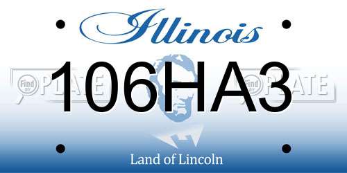 106HA3 Illinois License Plate