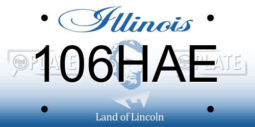 106HAE Illinois License Plate