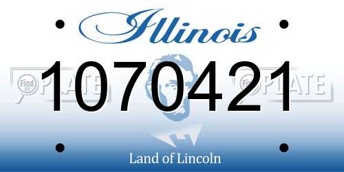 1070421 Illinois License Plate