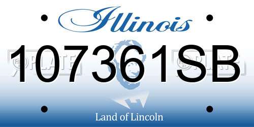 107361SB Illinois License Plate