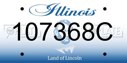 107368C Illinois License Plate