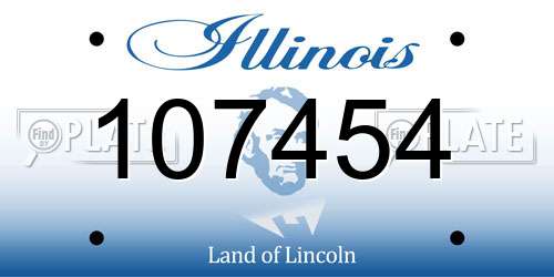 107454 Illinois License Plate