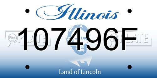 107496F Illinois License Plate