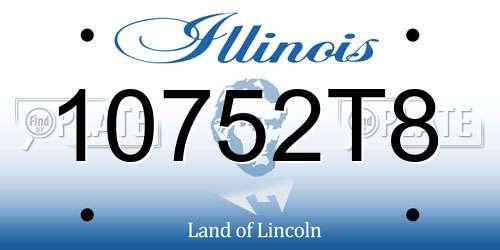 10752T8 Illinois License Plate