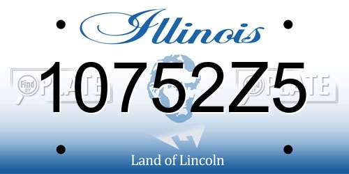 10752Z5 Illinois License Plate