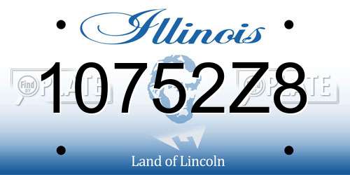 10752Z8 Illinois License Plate
