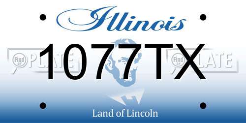 1077TX Illinois License Plate