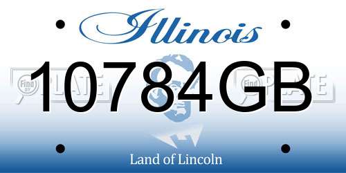10784GB Illinois License Plate