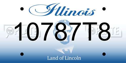10787T8 Illinois License Plate