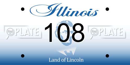 108 Illinois License Plate