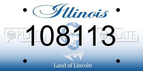 108113 Illinois License Plate