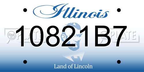 10821B7 Illinois License Plate
