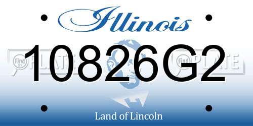 10826G2 Illinois License Plate