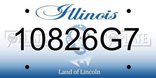 10826G7 Illinois License Plate