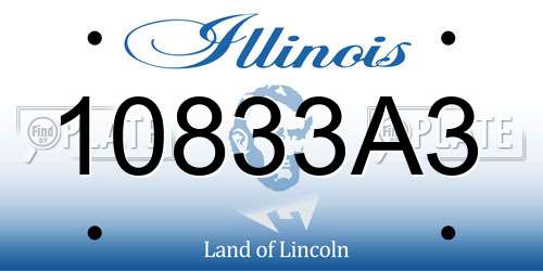10833A3 Illinois License Plate