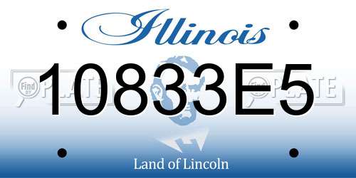 10833E5 Illinois License Plate