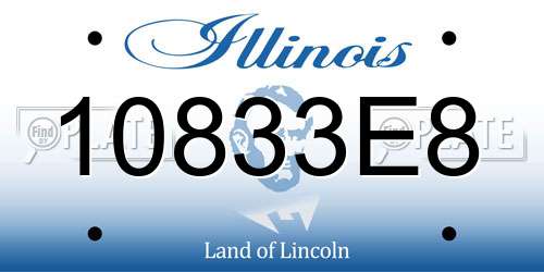 10833E8 Illinois License Plate