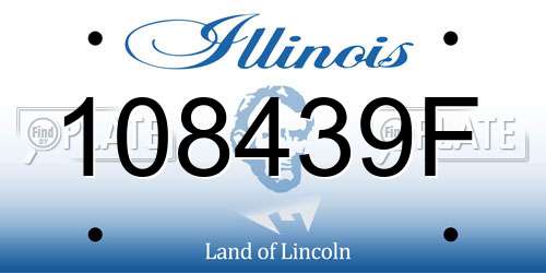 108439F Illinois License Plate