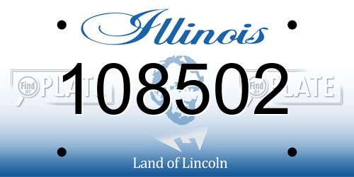 108502 Illinois License Plate