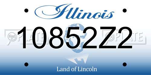 10852Z2 Illinois License Plate