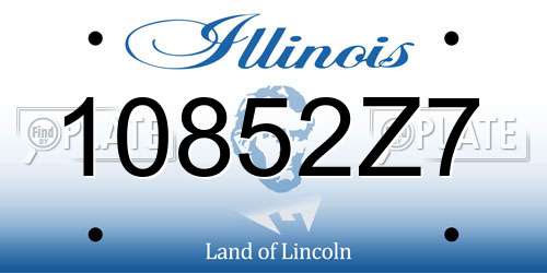 10852Z7 Illinois License Plate