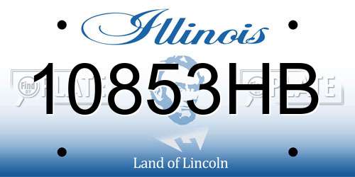10853HB Illinois License Plate