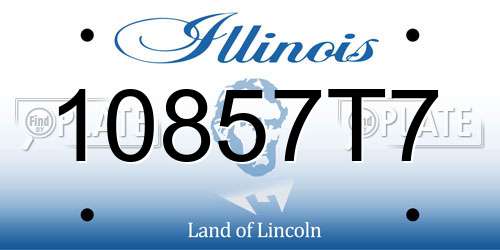 10857T7 Illinois License Plate