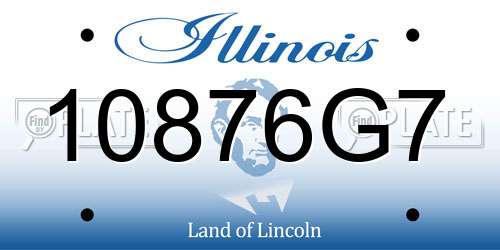 10876G7 Illinois License Plate