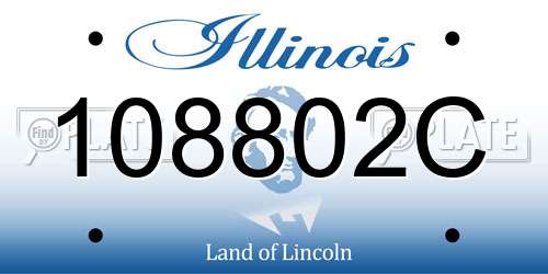 108802C Illinois License Plate