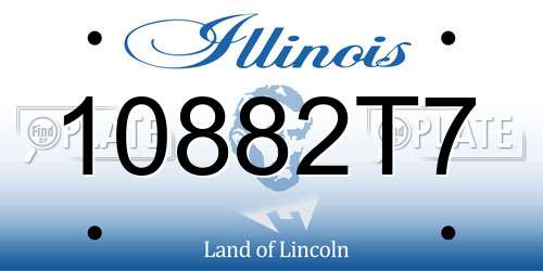 10882T7 Illinois License Plate