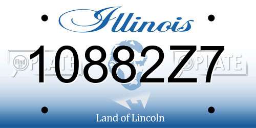 10882Z7 Illinois License Plate