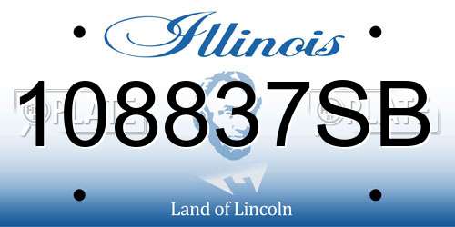 108837SB Illinois License Plate